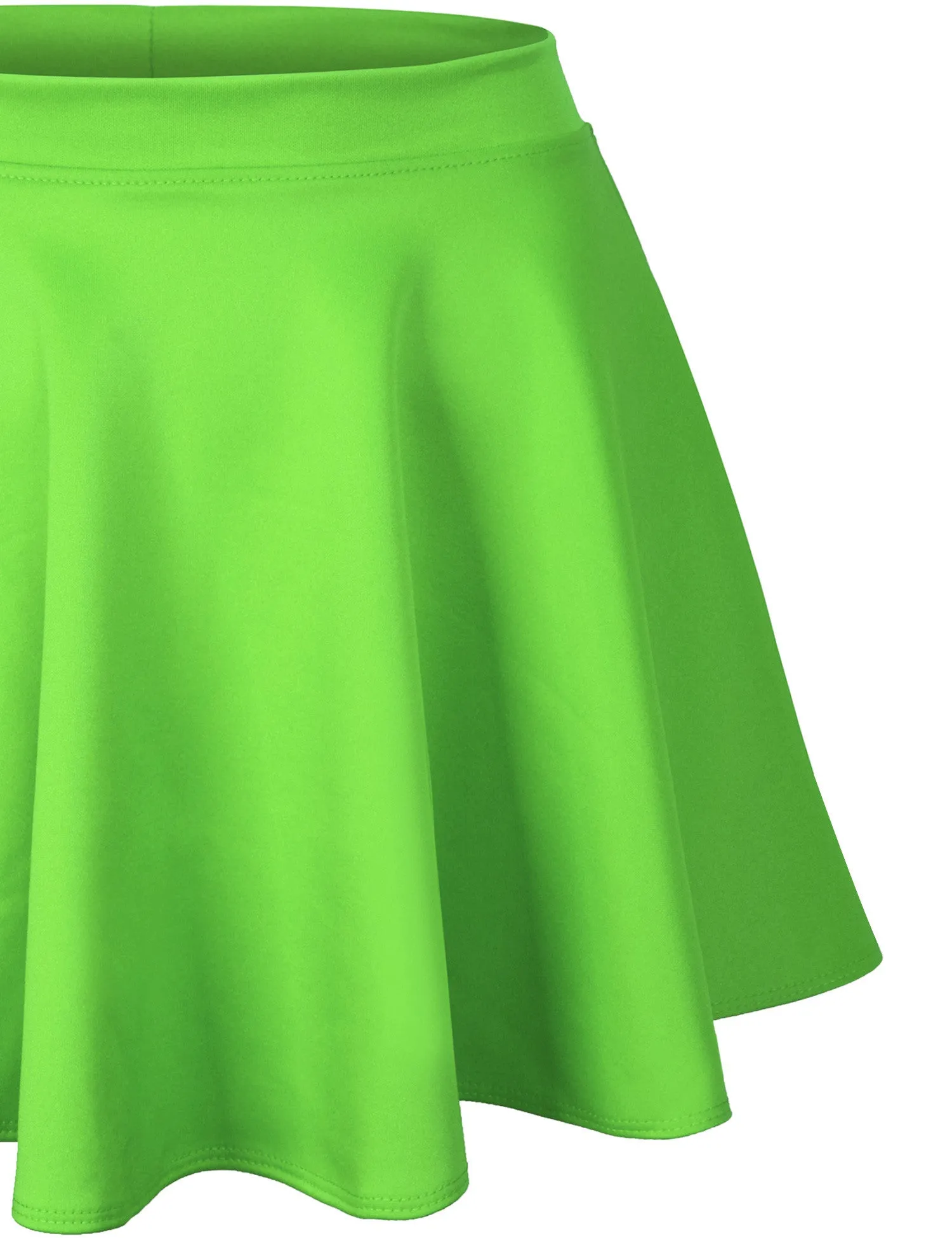 Basic Solid Versatile Stretchy Flared Casual Mini Skater Skirt