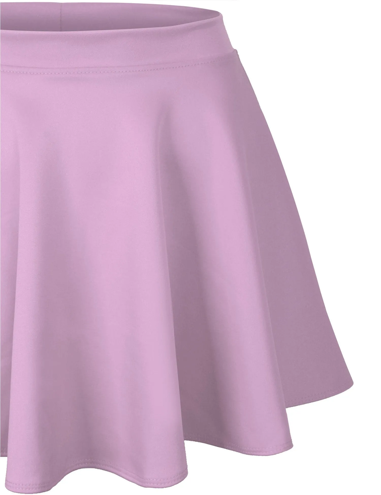 Basic Solid Versatile Stretchy Flared Casual Mini Skater Skirt