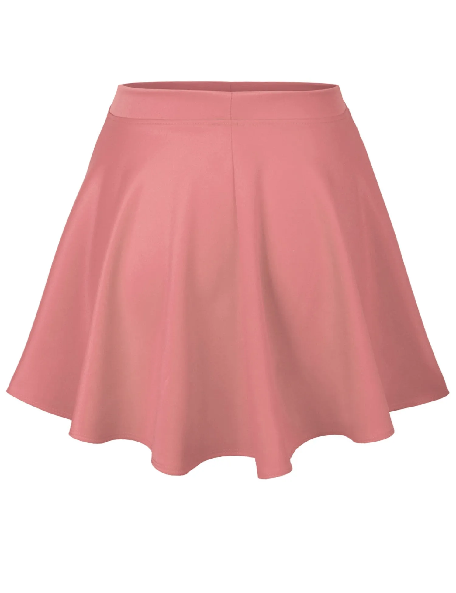 Basic Solid Versatile Stretchy Flared Casual Mini Skater Skirt