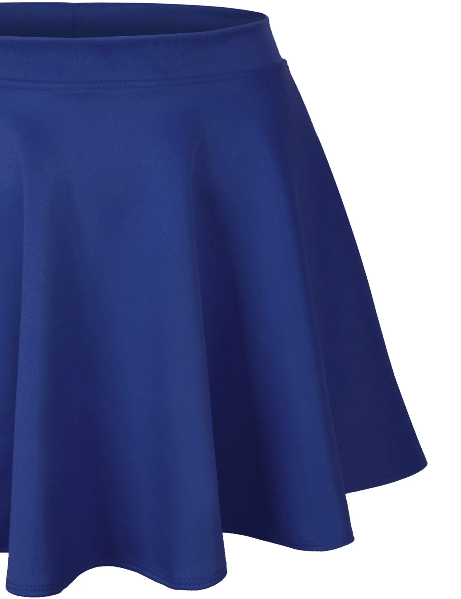 Basic Solid Versatile Stretchy Flared Casual Mini Skater Skirt