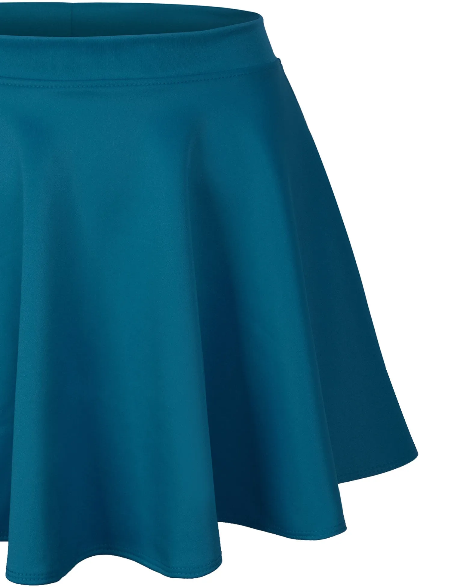 Basic Solid Versatile Stretchy Flared Casual Mini Skater Skirt