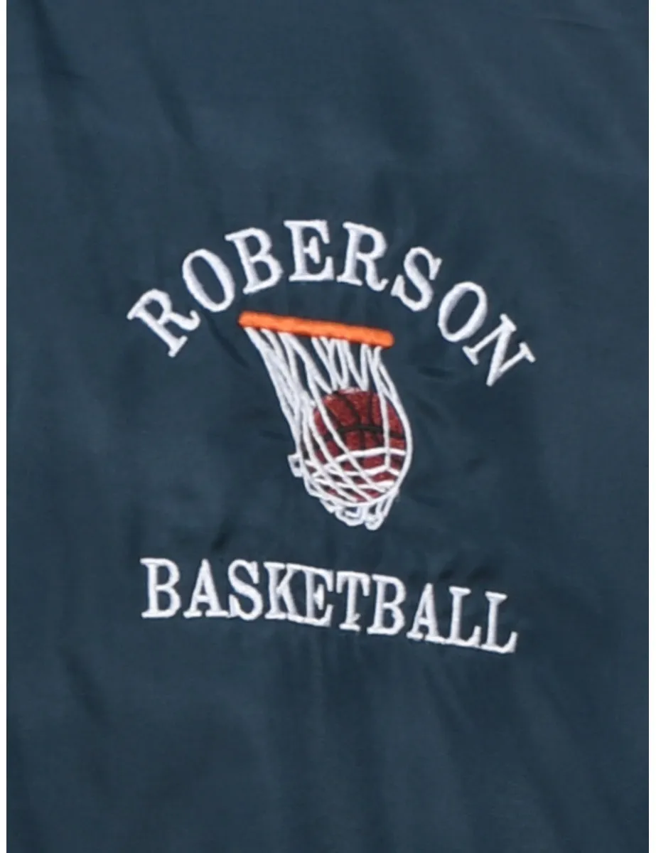 Basketball Navy Embroidered Nylon Jersey - XL