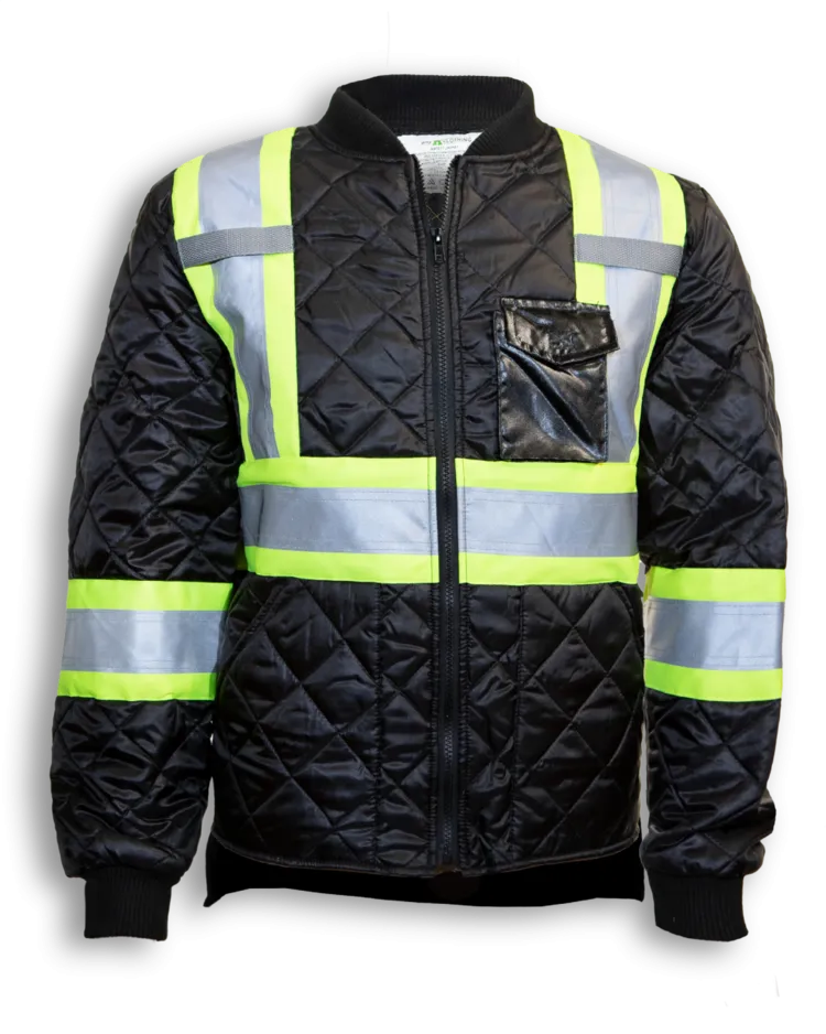 Big K BK895 Quilted Hi-Vis Freezer Jacket – Dual Inner Pockets, 3M Scotchlite Reflective, CSA Compliant, Rib-Knit Cuffs & Collar