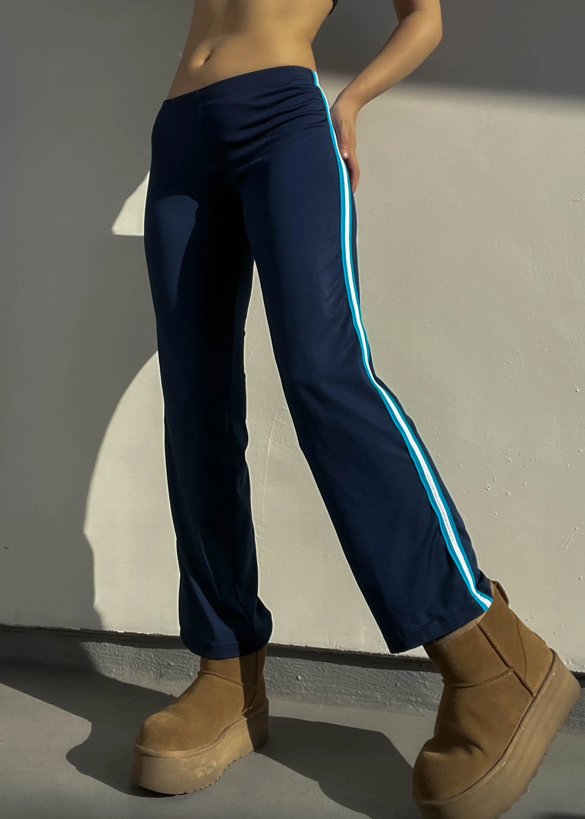 Blue & Navy Sporty Stripe Pants (S)