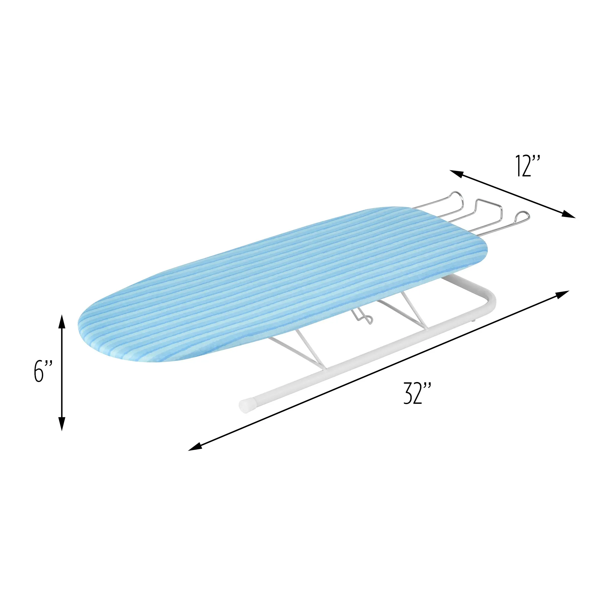 Blue Small Tabletop Ironing Board with Iron Rest