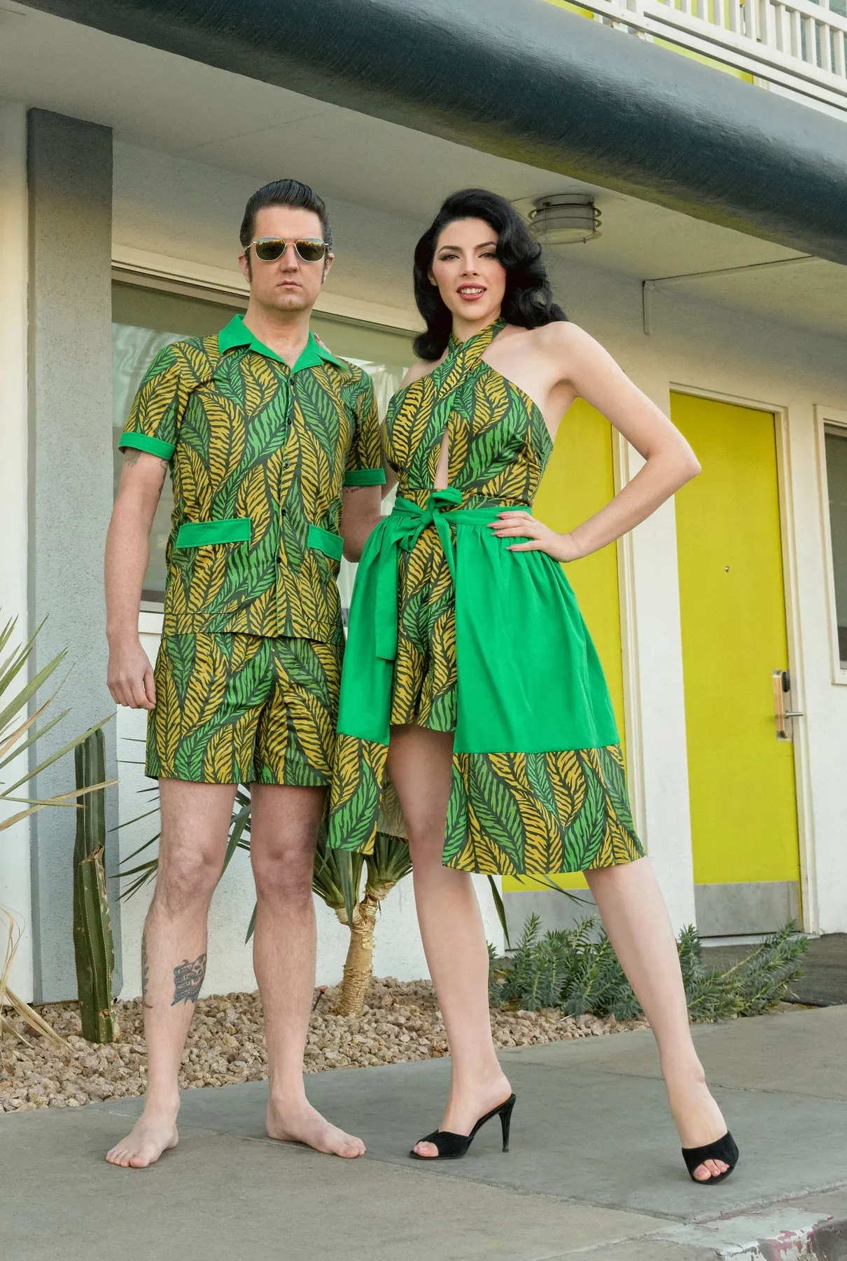 Boulevard Nights Catalina Full Skirt - Tiger Leaf Green