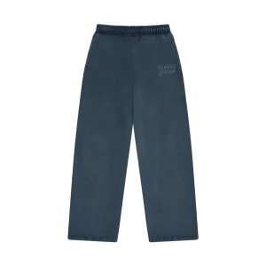 Broken Planet Basics Wide Leg Sweatpants - Washed Outer Space Blue