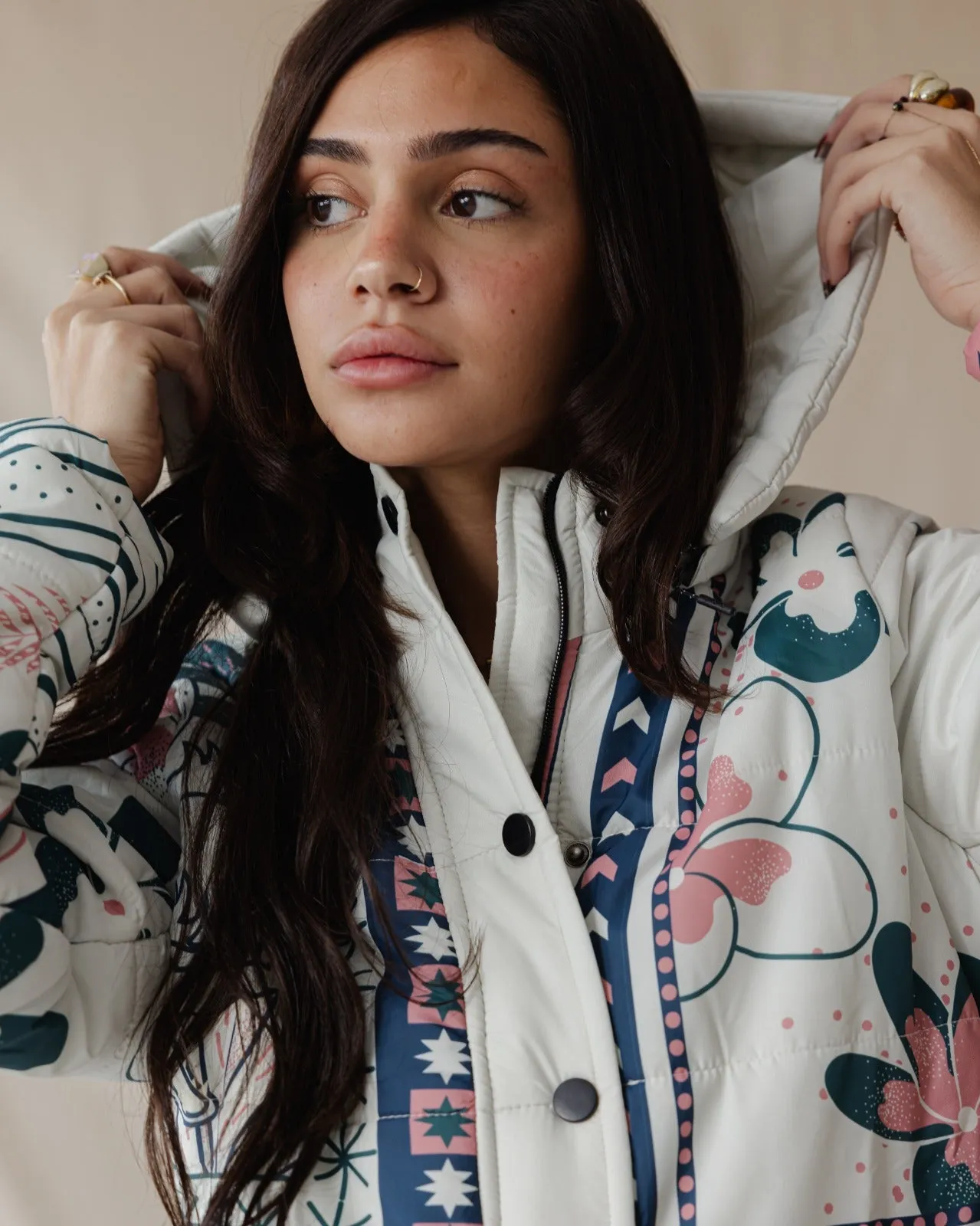 Cairo Breeze Quilted Jacket In Crème
