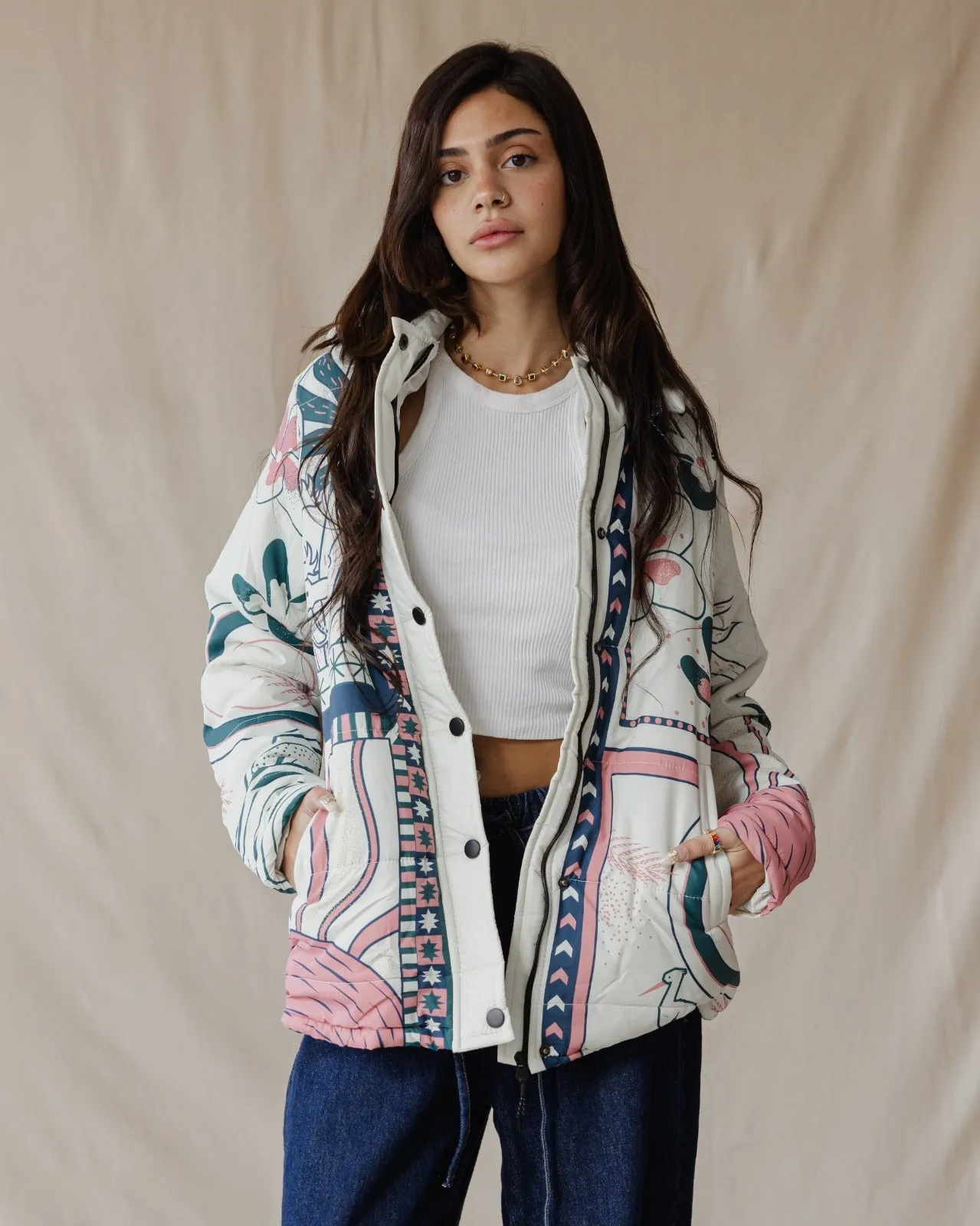 Cairo Breeze Quilted Jacket In Crème