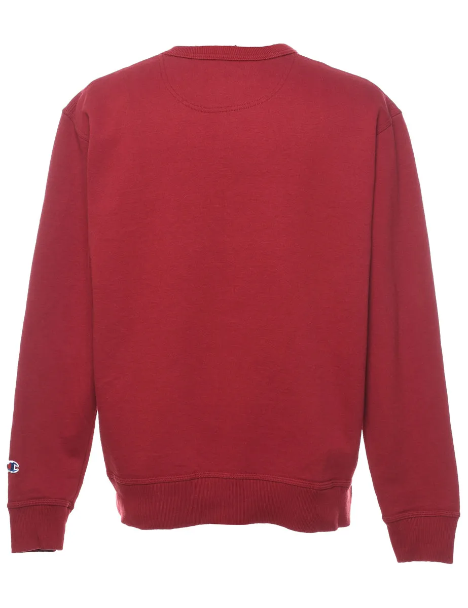 Champion Maroon Plain Sweatshirt - L