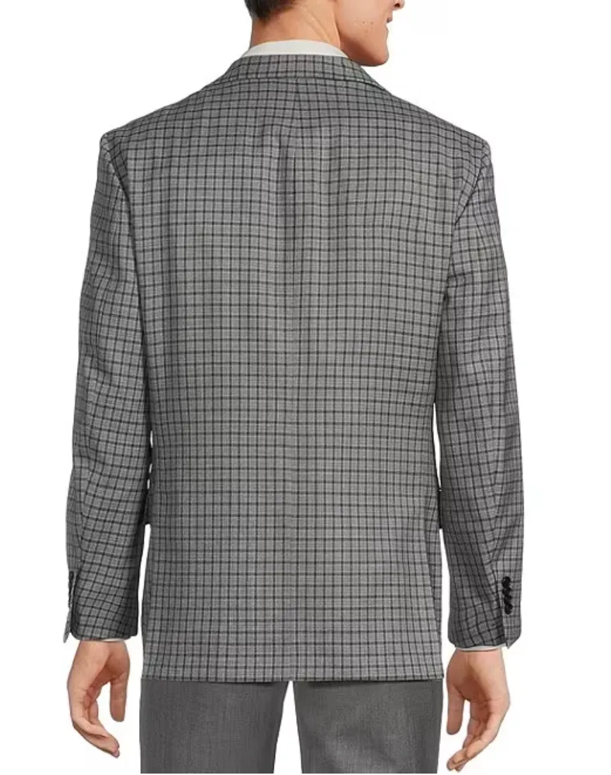 Classic Fit Check Windowpane Pattern Sport Coat