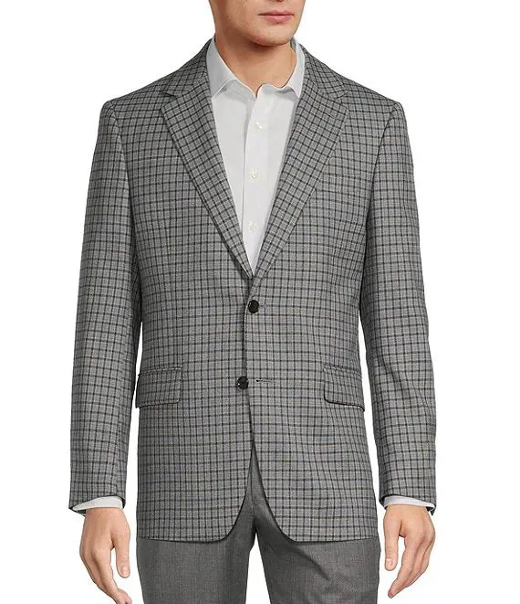 Classic Fit Check Windowpane Pattern Sport Coat