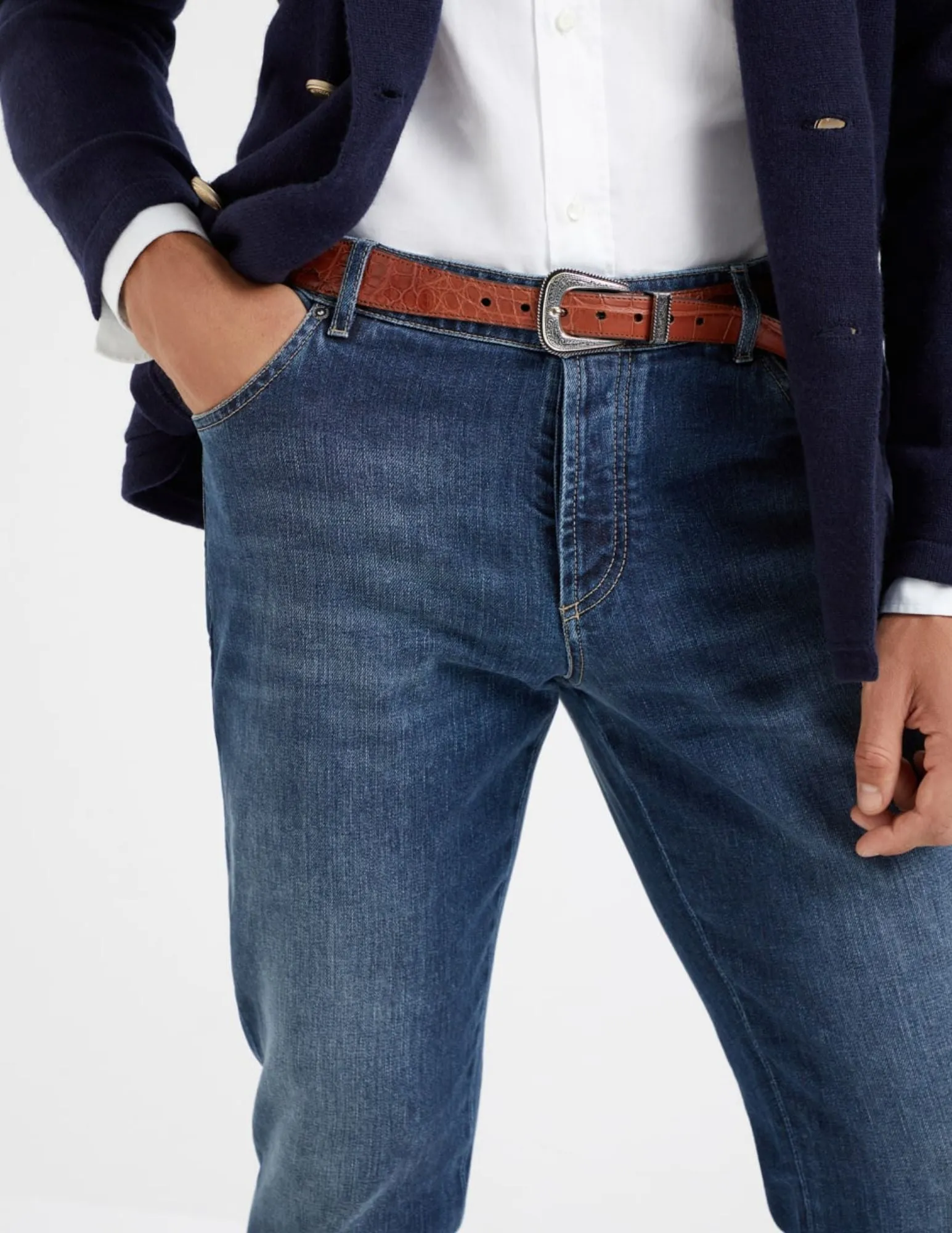 Comfort Denim Slim Fit 5 Pocket Trouser