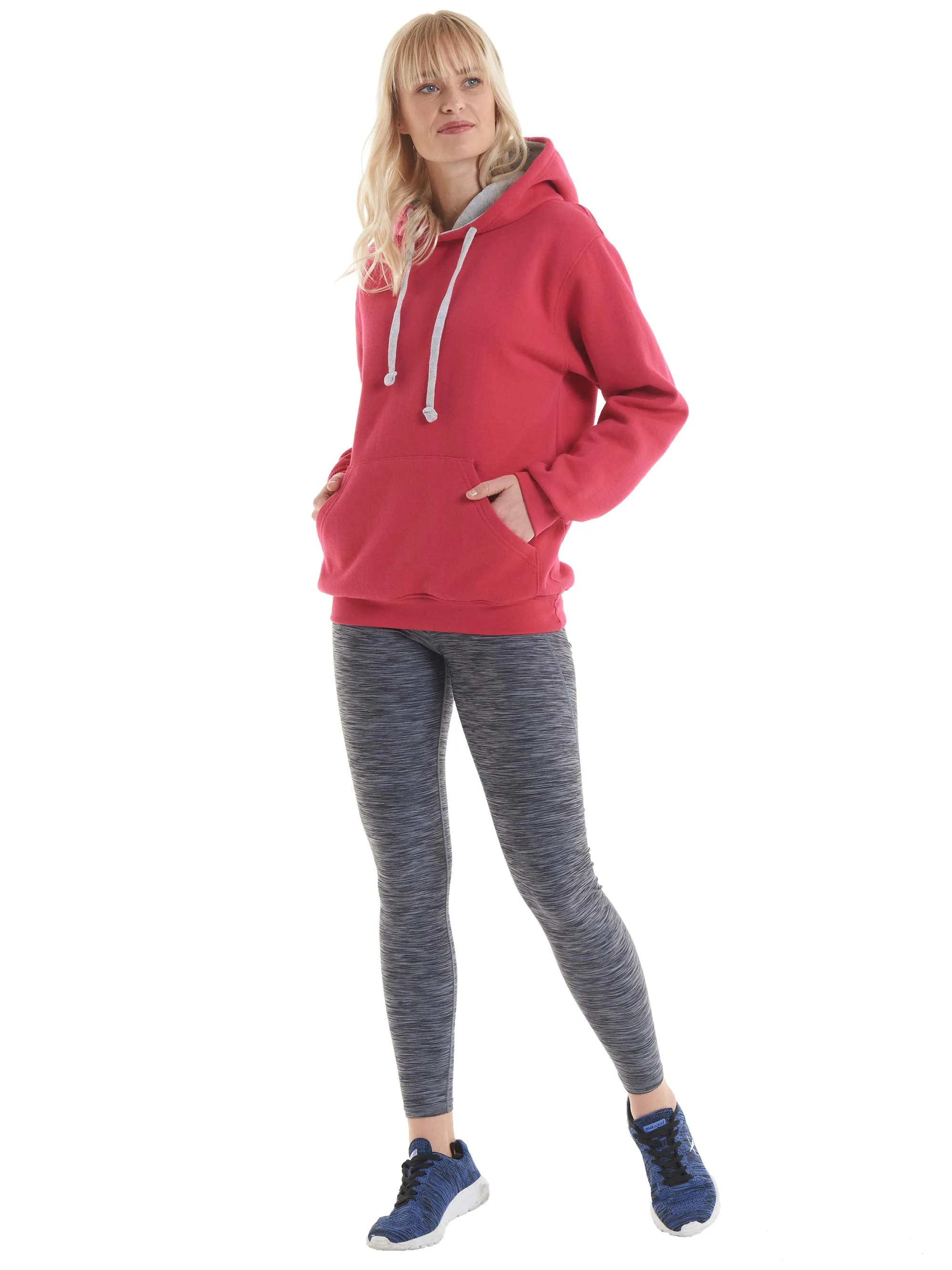 Contrast Hooded Sweatshirt  | Charcoal/Heather Grey