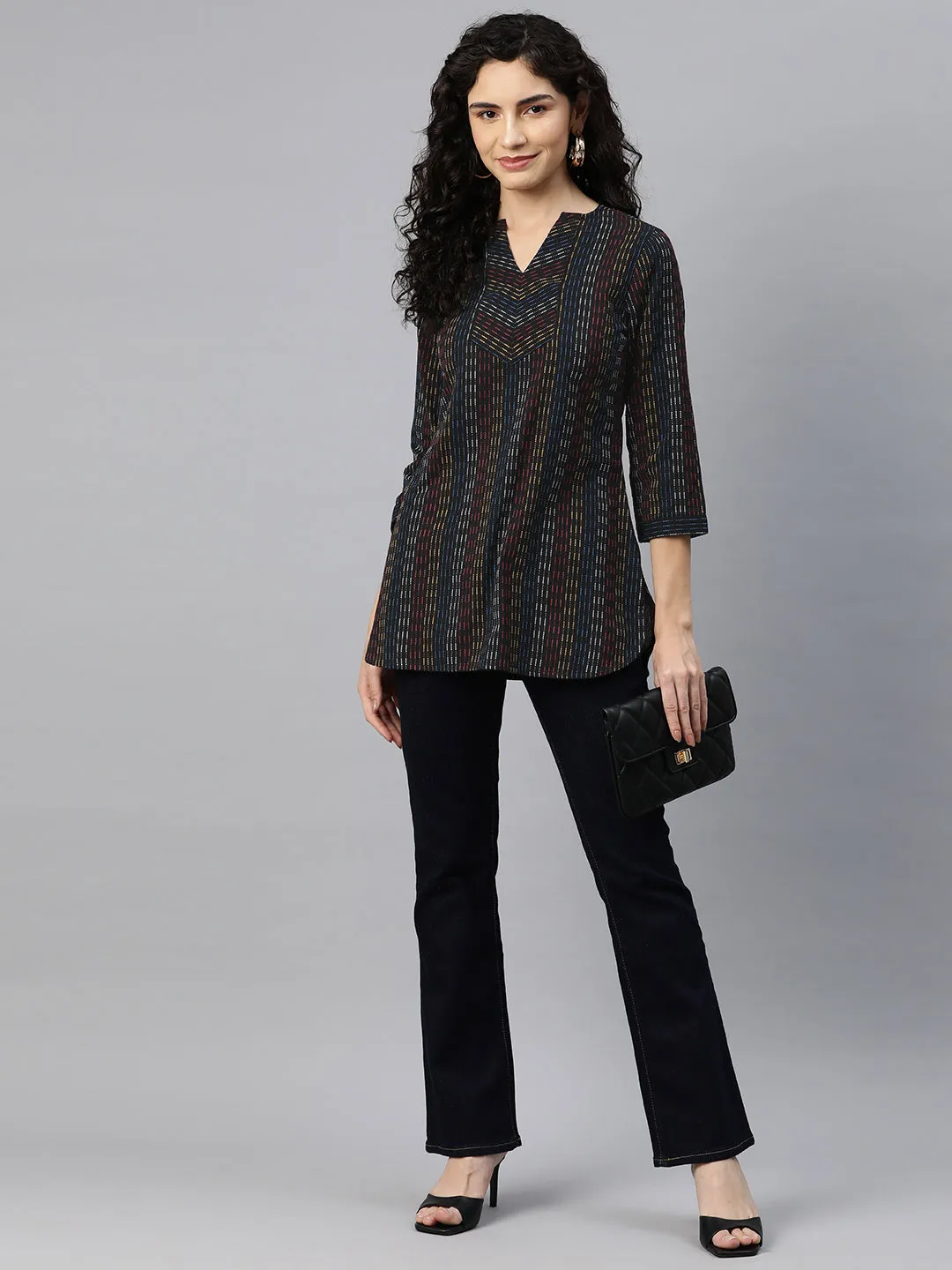 Cottinfab Women Katha Work Cotton Top