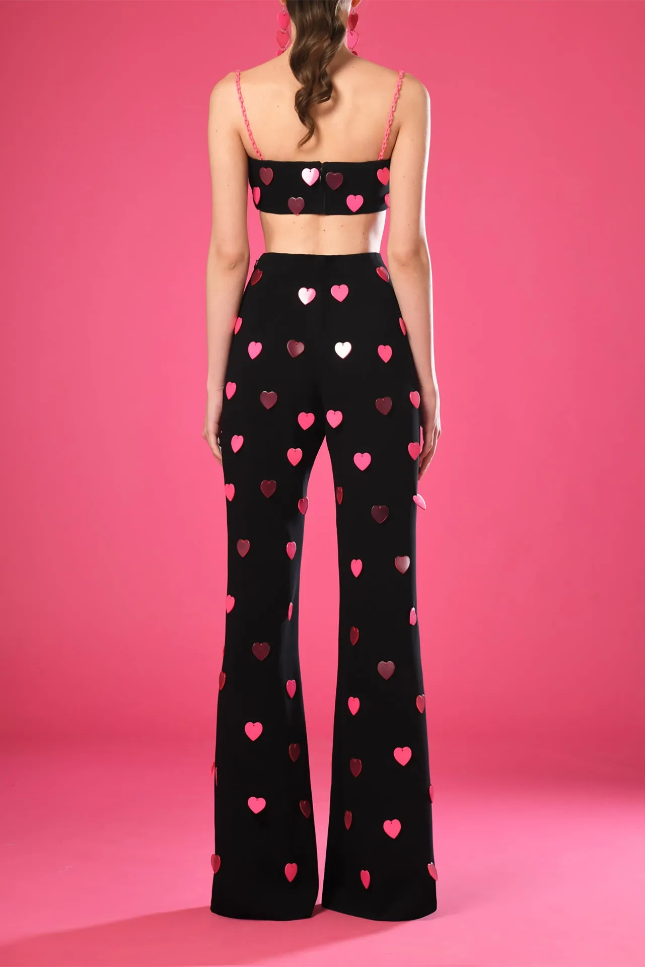 Crepe Crop Top and Pants With Jacket