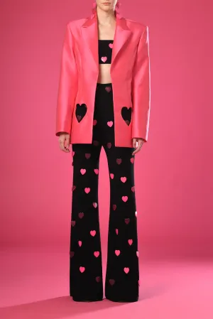 Crepe Crop Top and Pants With Jacket