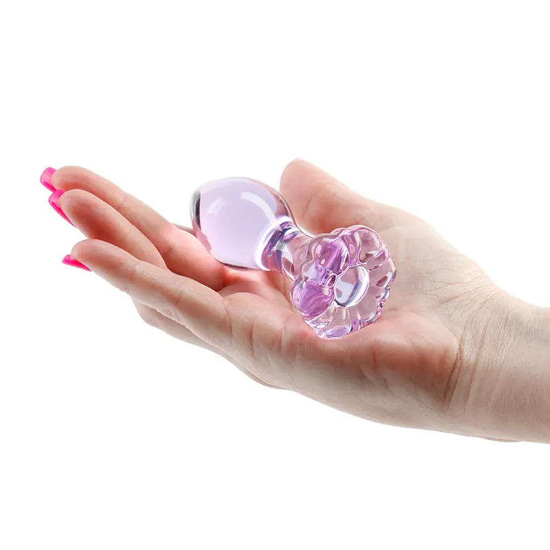 Crystal Glass Flower Anal Plug