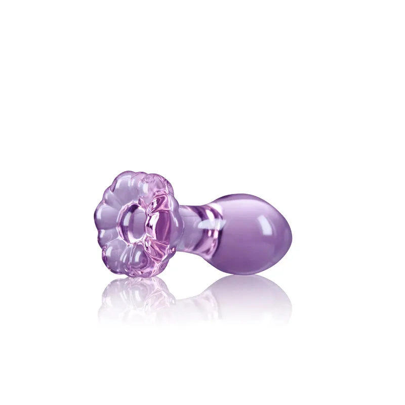 Crystal Glass Flower Anal Plug