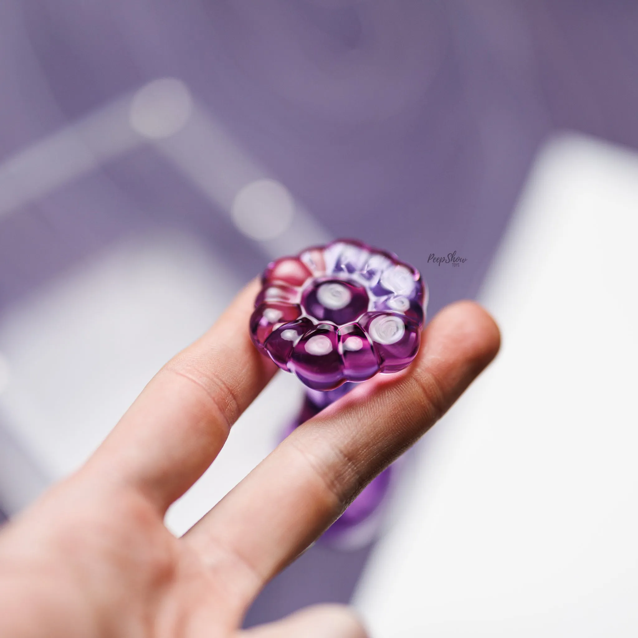 Crystal Glass Flower Anal Plug