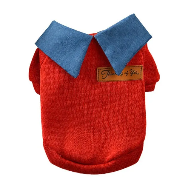 Cute Warm Knitted Formal Winter Sweatshirt For Dogs
