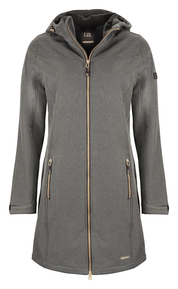 Cutter & Buck Whittier Ladies Softshell Coat | Hood | Waterproof | Breathable | Grey | XS-2XL