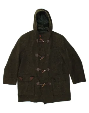 DA VINCI Mens Hooded Duffle Coat UK 38 Medium Khaki Wool