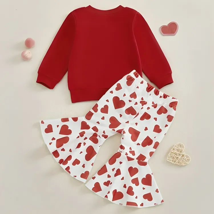 Daddy's Valentine Flared Pants Toddler Set