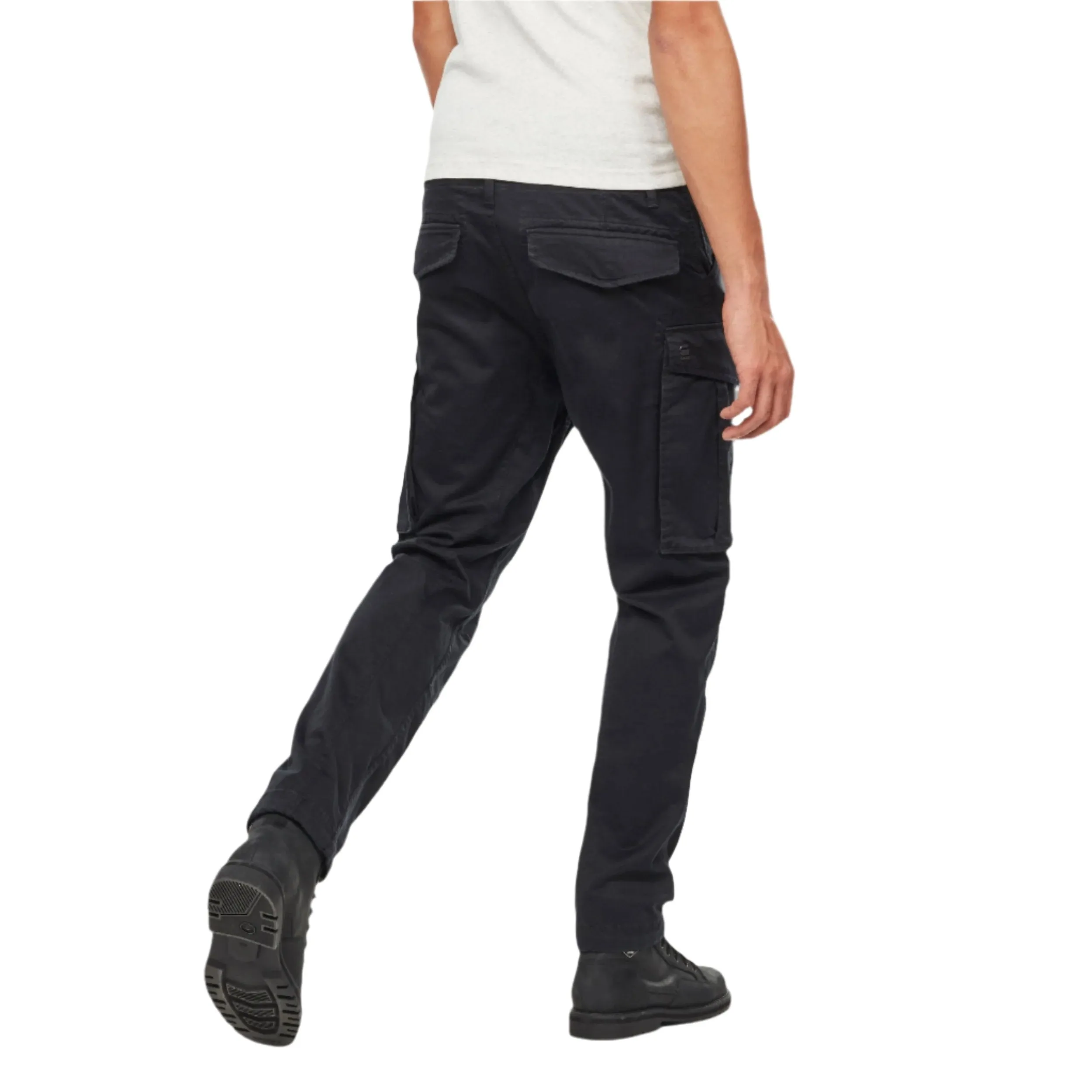 Dark Black Rovic Zip 3D Regular Tapered Pants