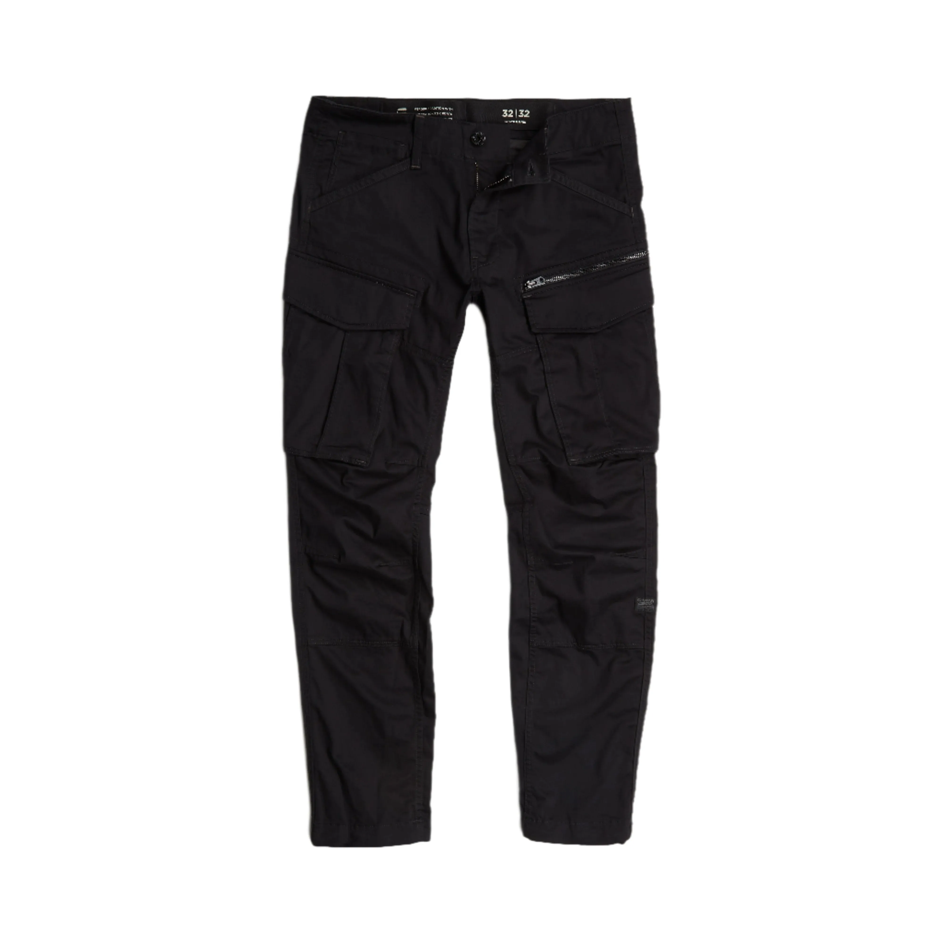 Dark Black Rovic Zip 3D Regular Tapered Pants