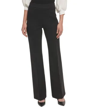 DKNY Womens Logo High Rise Wide Leg Pants P2JKTO68