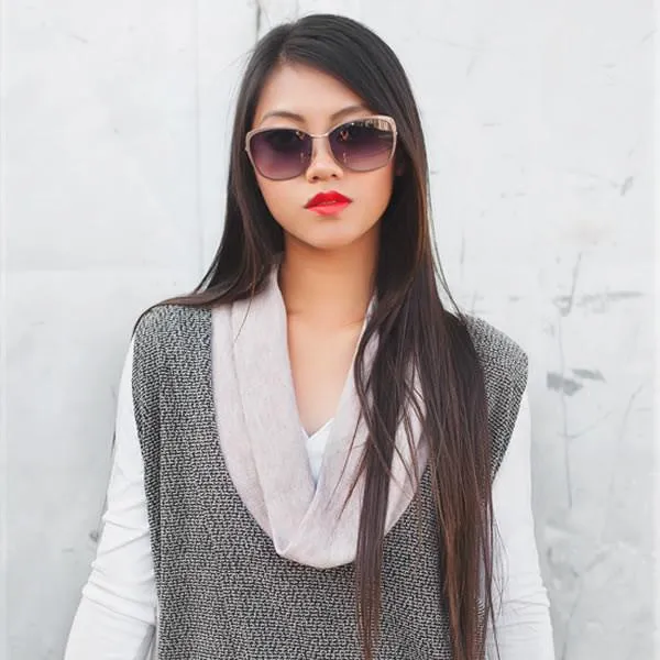 Elegant Oversize Square Fashion Cat Eye Metal Sunglasses 8697