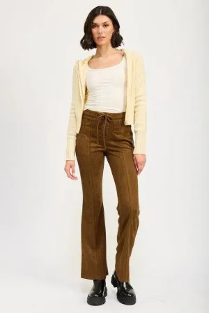 Emory Park Lace Up Suede Flared Pants