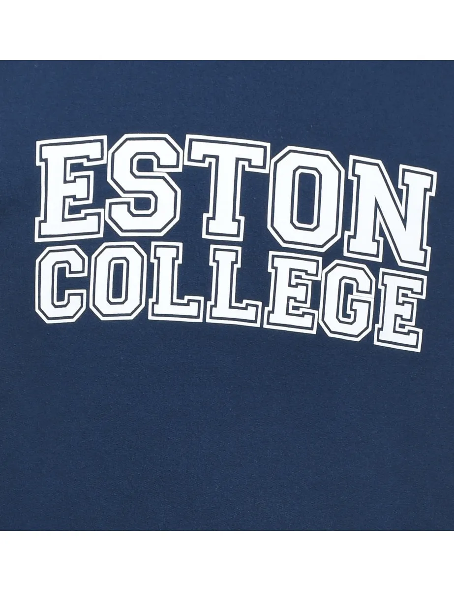 Eston College Navy & White Printed Sweatshirt - M