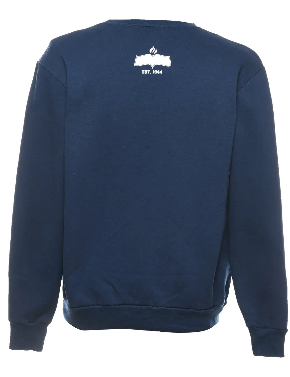 Eston College Navy & White Printed Sweatshirt - M