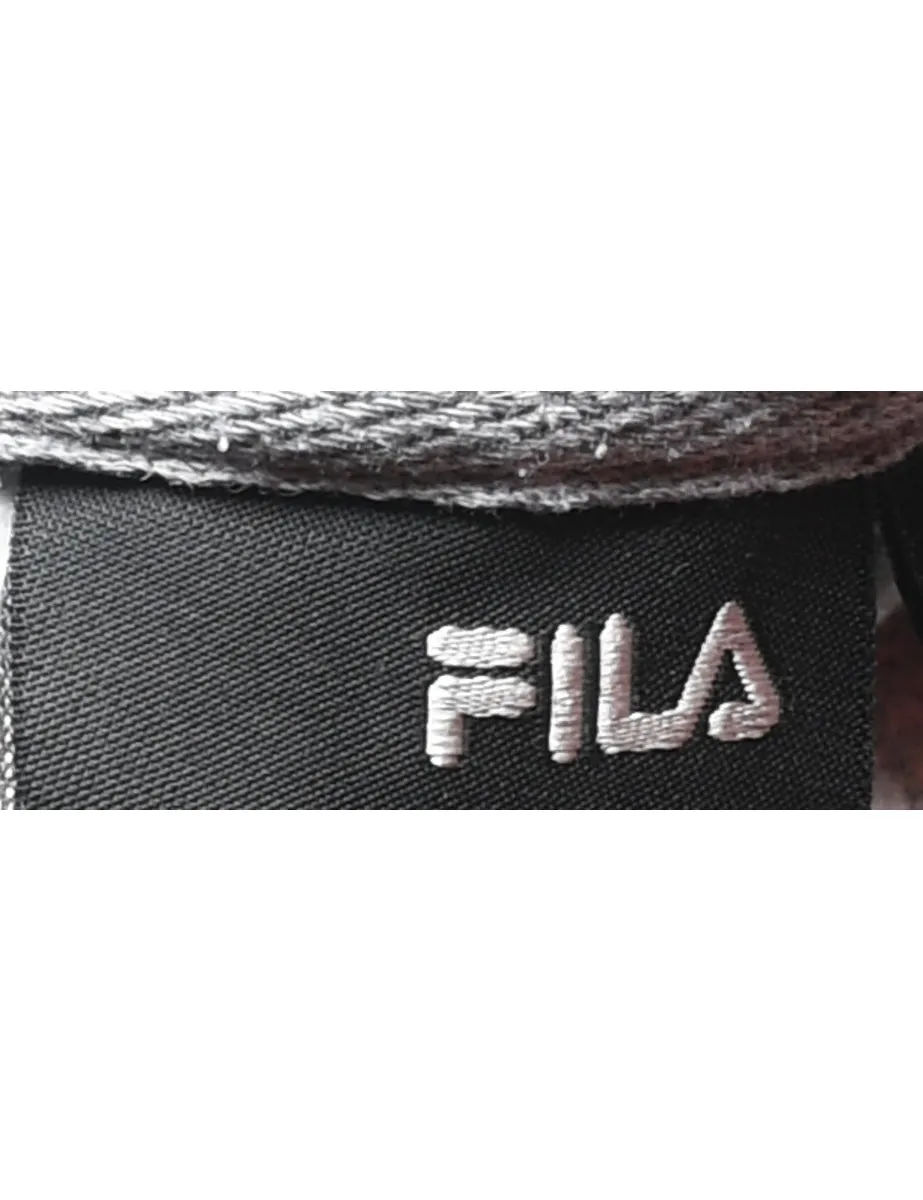 Fila Grey, White & Navy Printed Hoodie - L