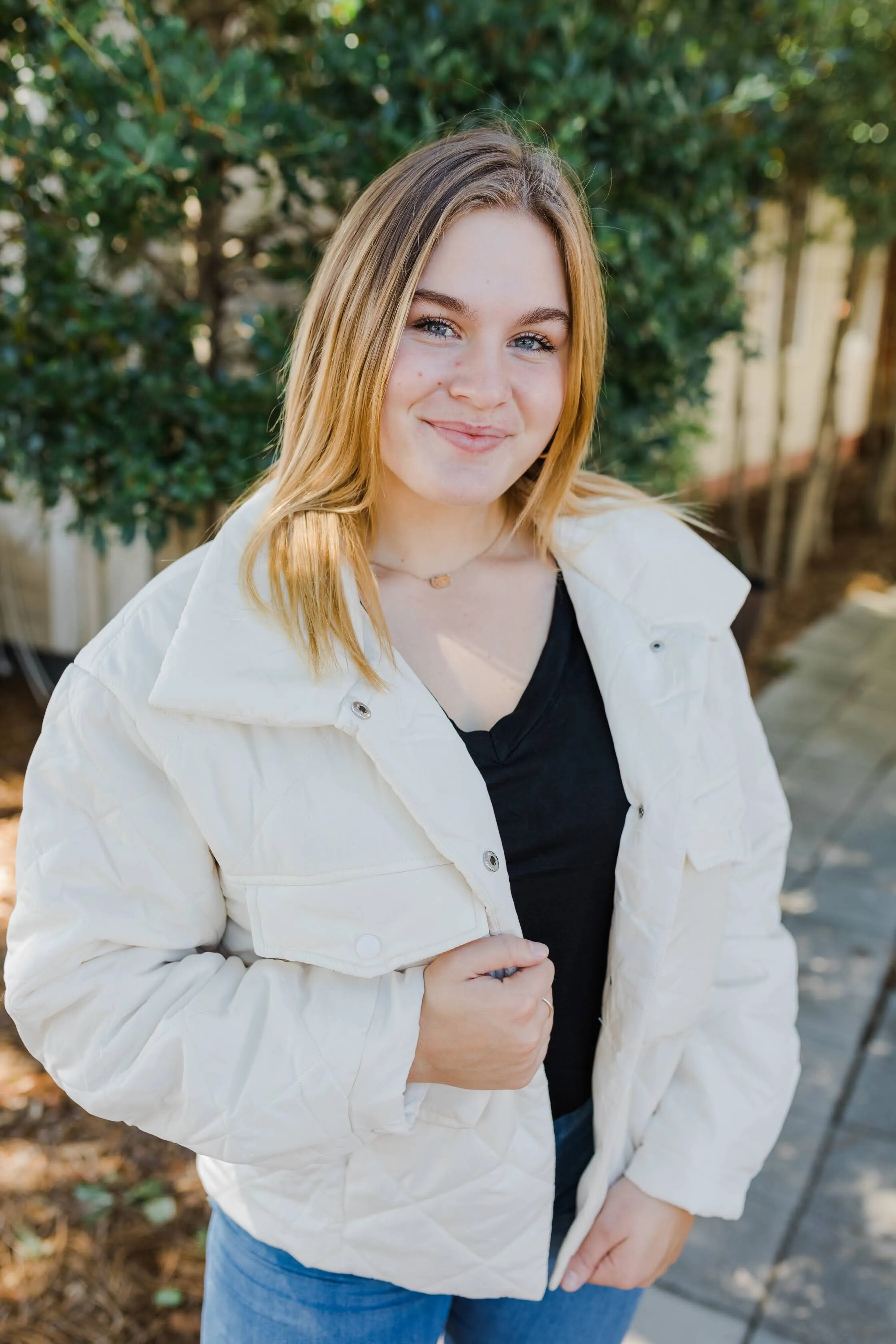 FINAL SALE Quilted Ecru Jacket