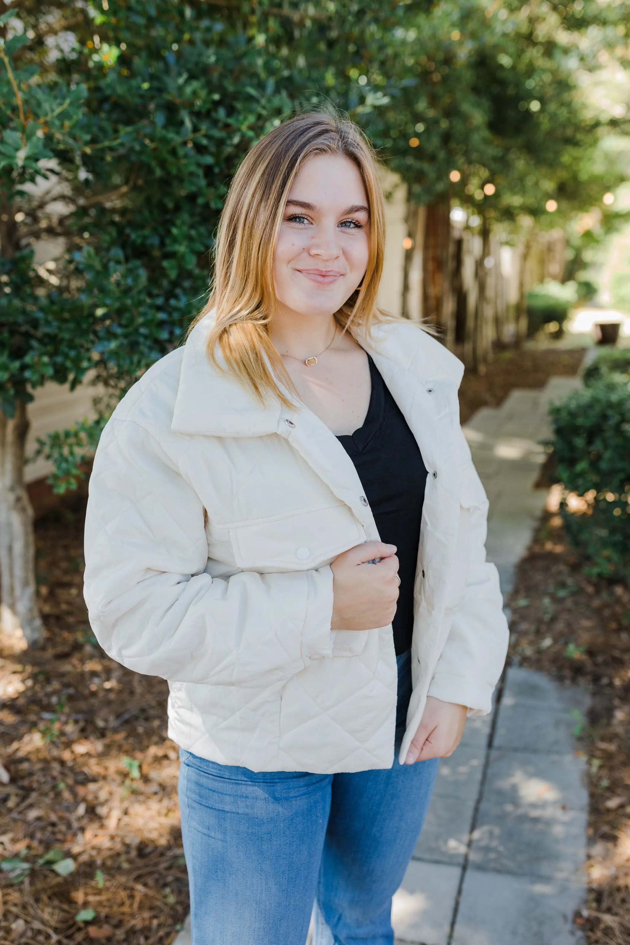 FINAL SALE Quilted Ecru Jacket
