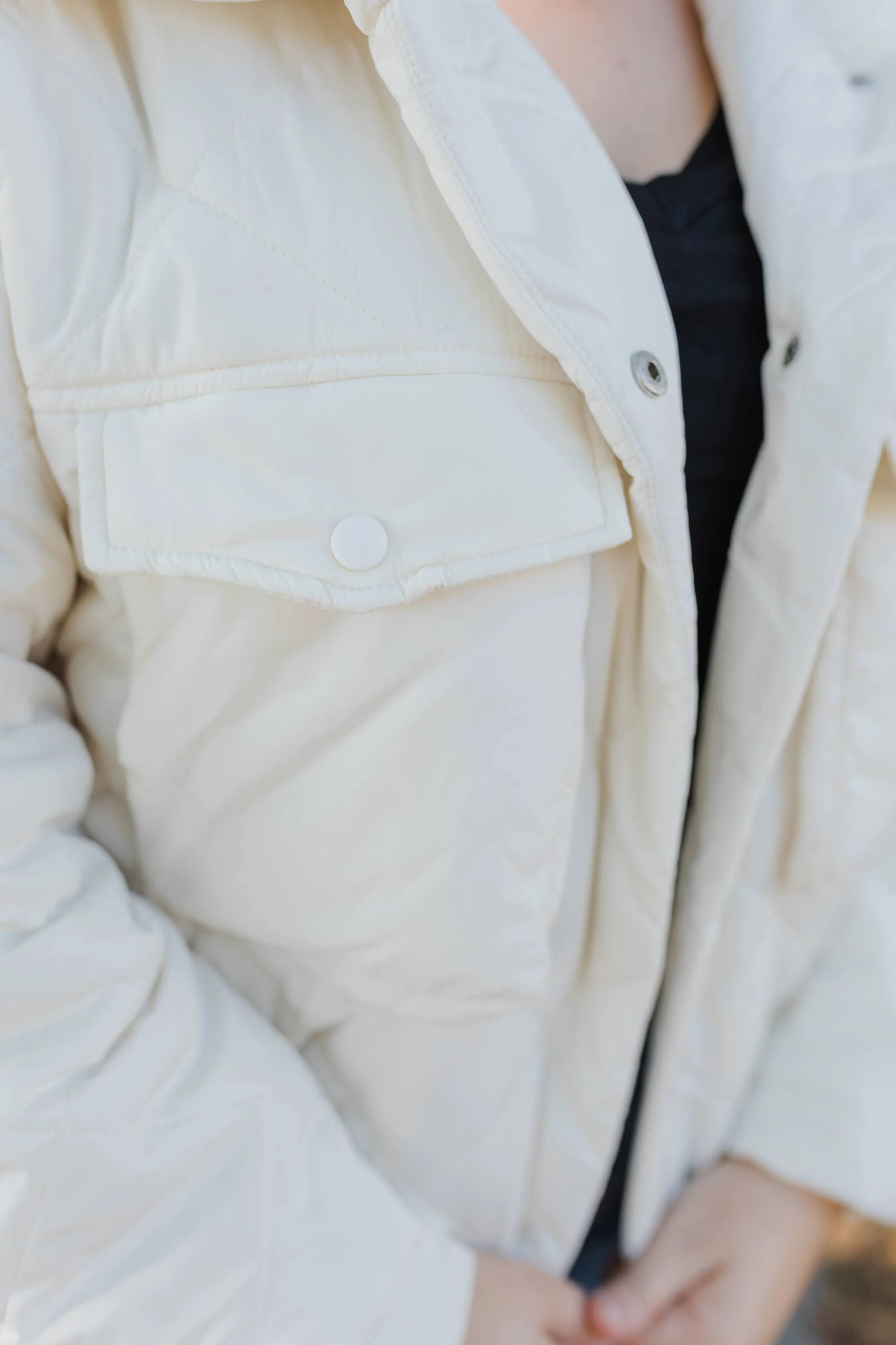 FINAL SALE Quilted Ecru Jacket