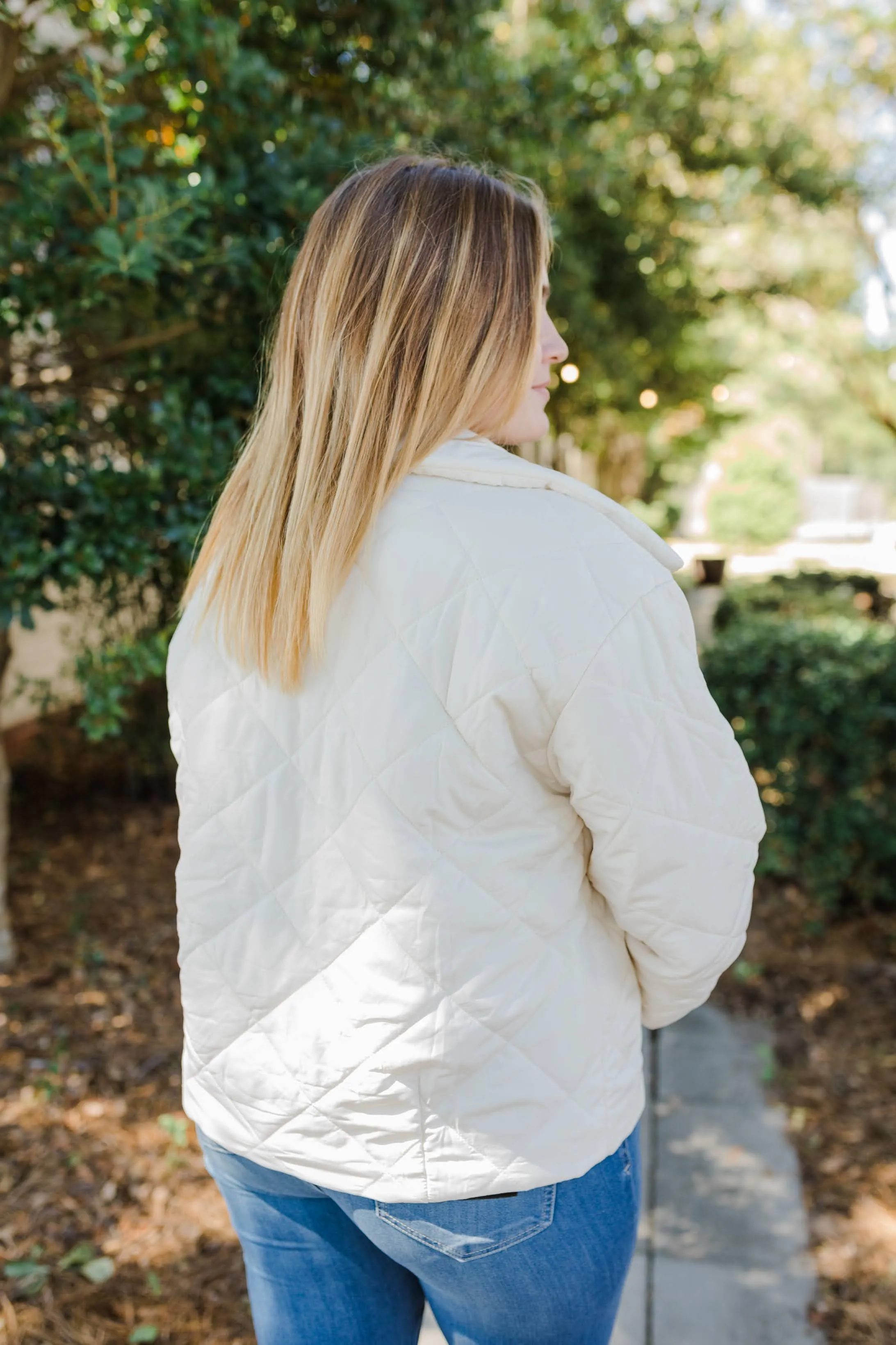 FINAL SALE Quilted Ecru Jacket