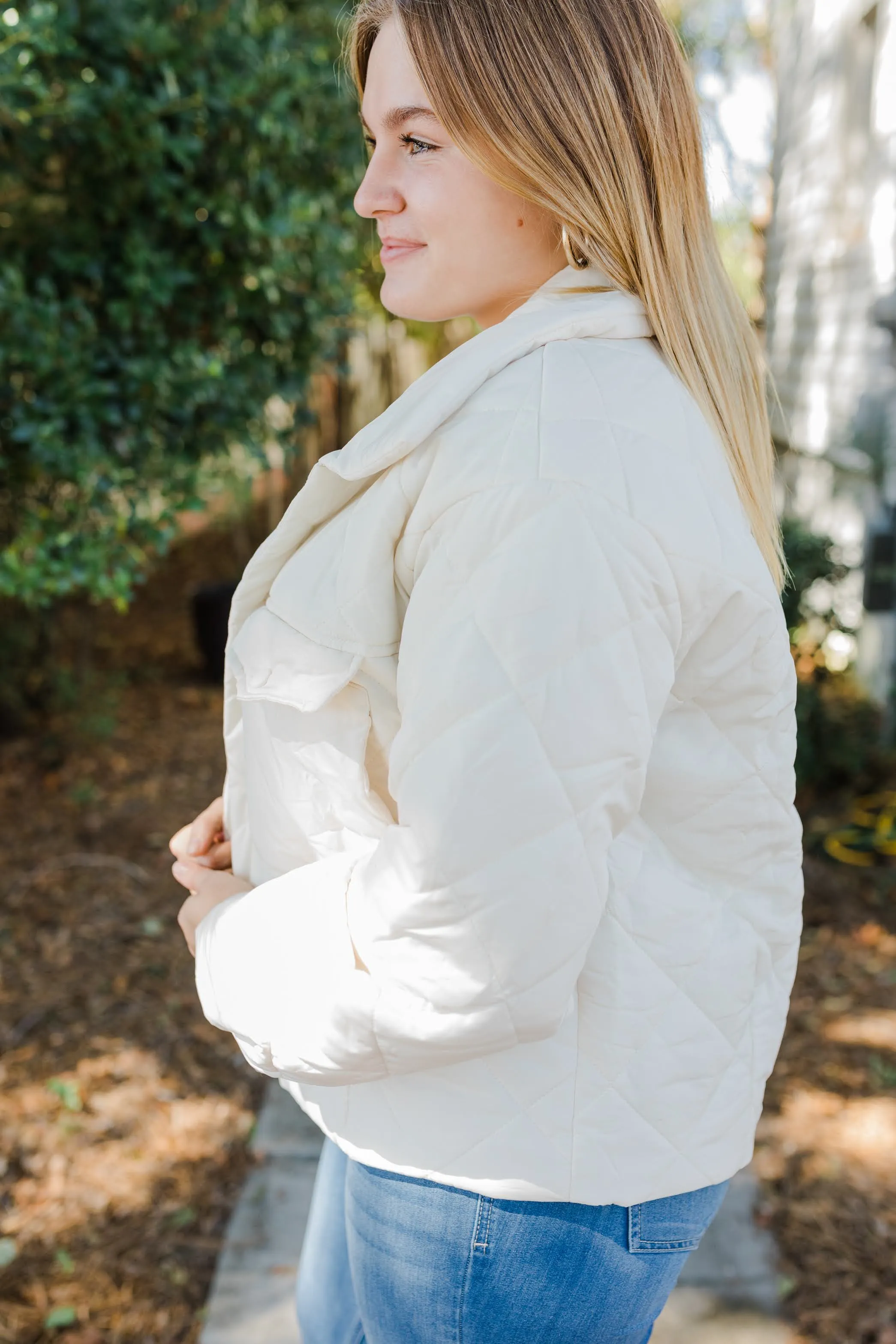 FINAL SALE Quilted Ecru Jacket