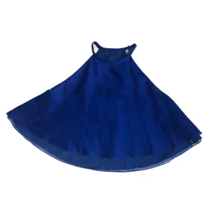 Flared Halter Top- Royal Blue Chanderi Cotton Silk-BFS