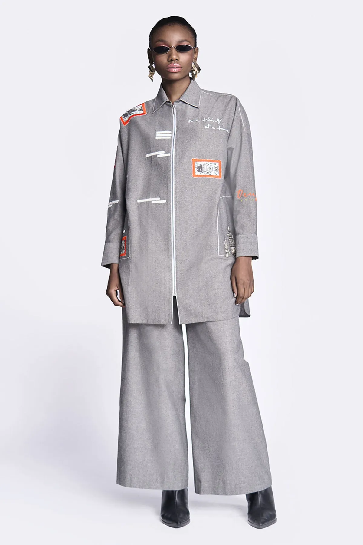 Flared Pants of (Fish Patch Overshirt)