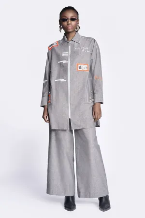 Flared Pants of (Fish Patch Overshirt)