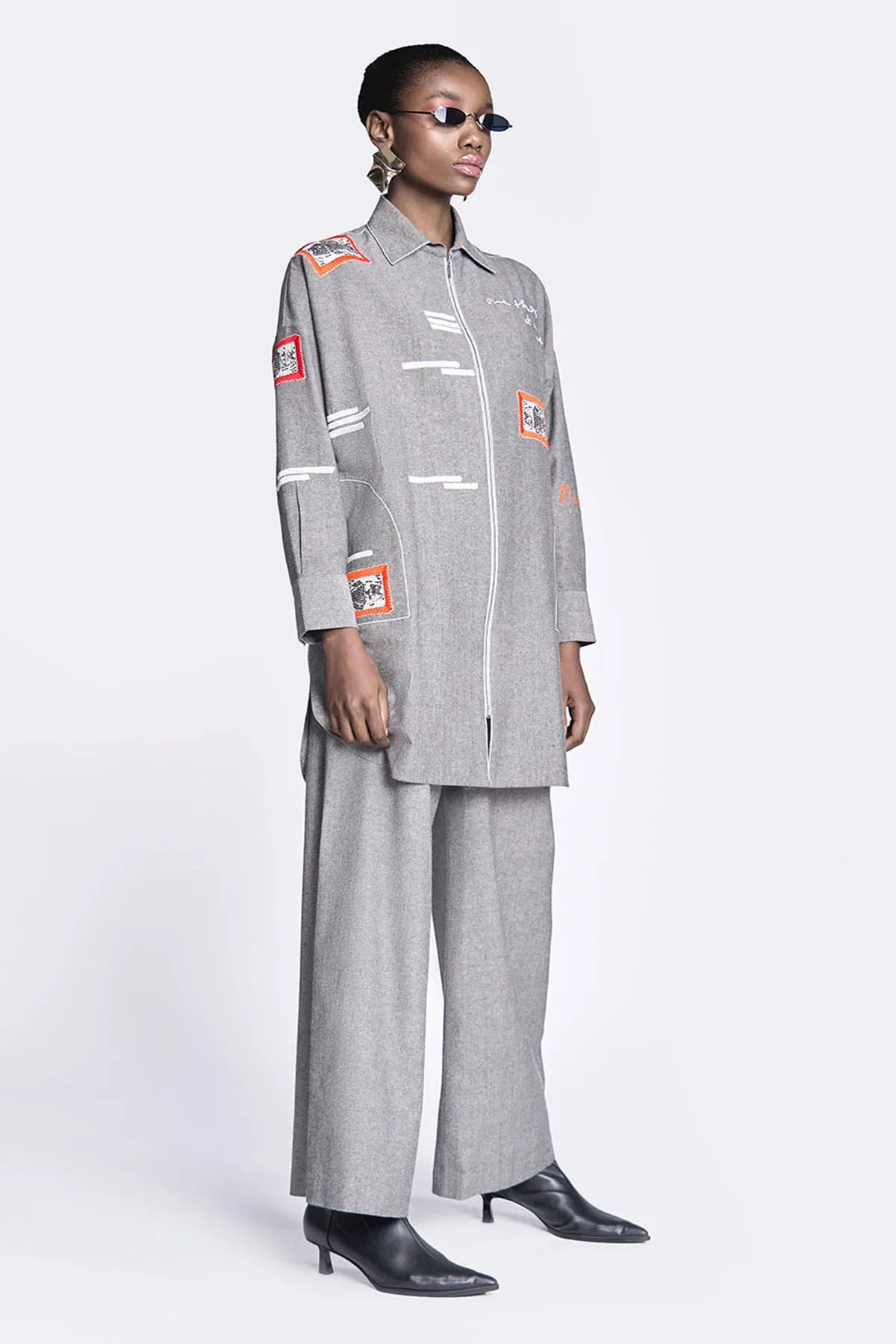 Flared Pants of (Fish Patch Overshirt)