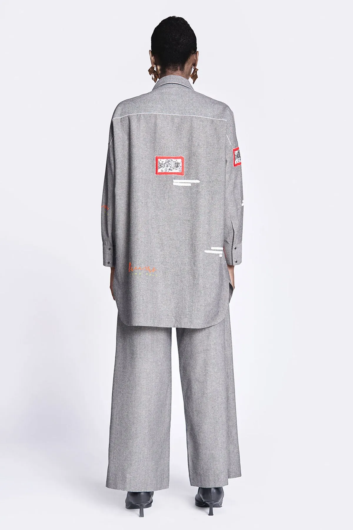 Flared Pants of (Fish Patch Overshirt)