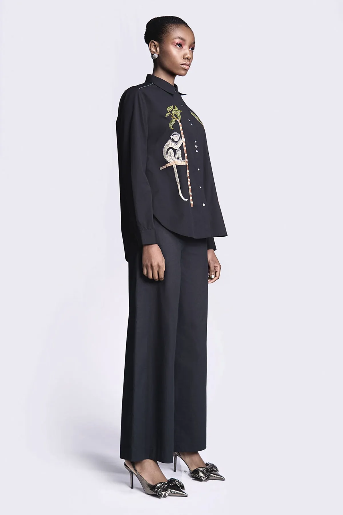Flared Pants of (Monkey on a Tree High Low Shirt)