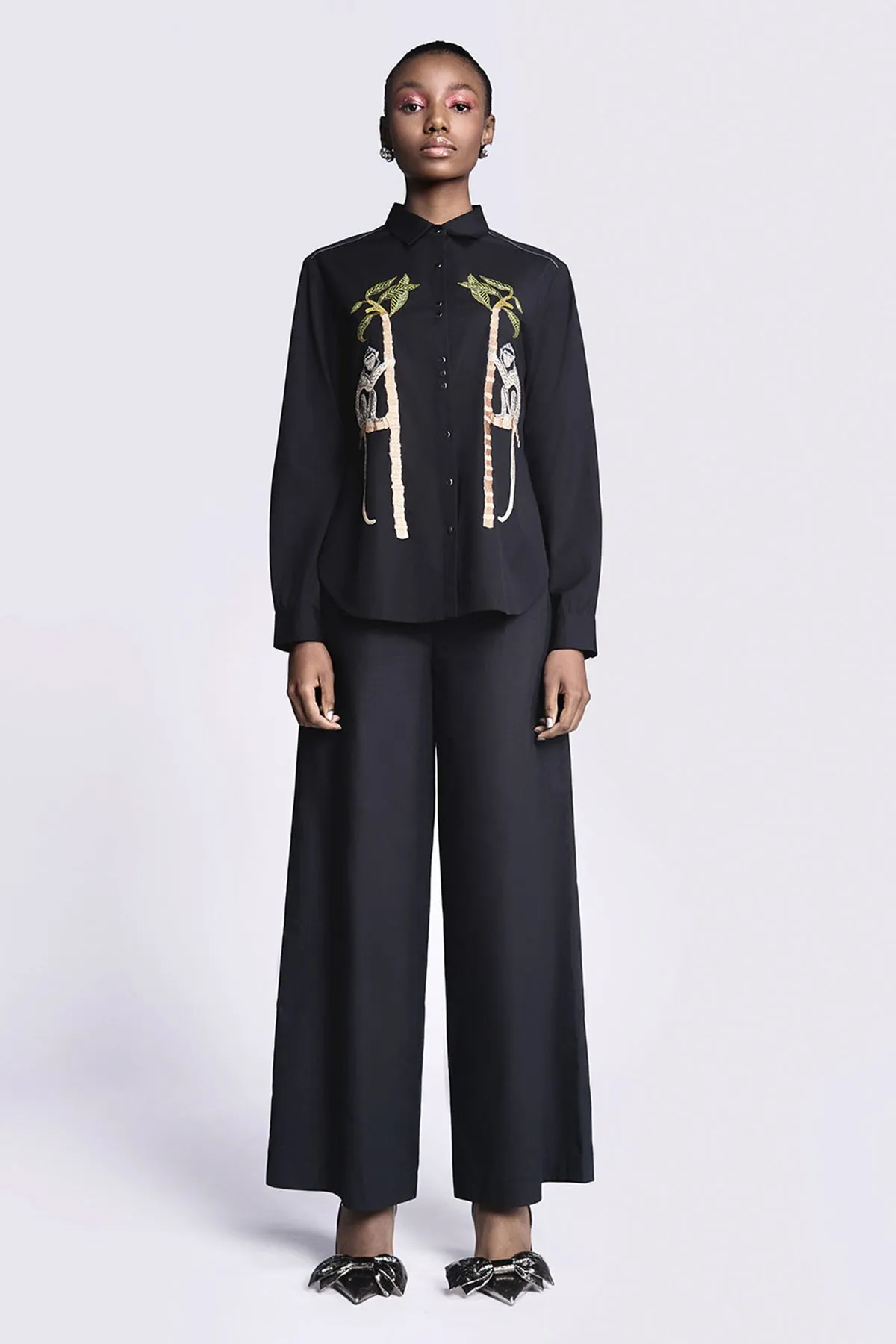 Flared Pants of (Monkey on a Tree High Low Shirt)