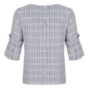 Flared Sleeve Crinkle Stripe Top