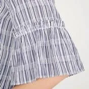 Flared Sleeve Crinkle Stripe Top